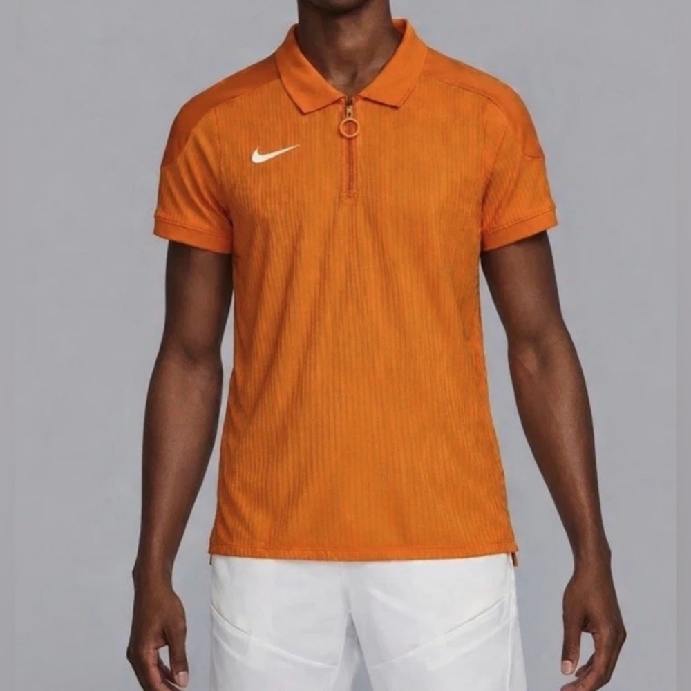 Nike Court 1/4 Zip UNRELEASED Orange Tennis Polo Shirt (HQ0792-873) Mens Size L